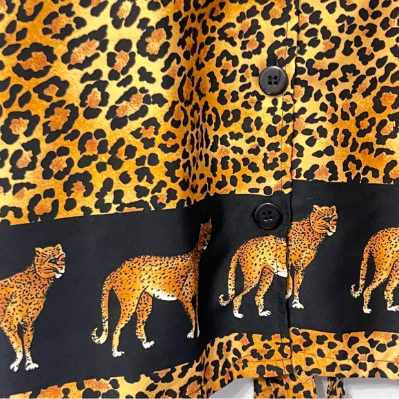 Vintage Rima Sleeveless Vest/Top Size Medium Tiger Animal Print with Tie - Picture 5 of 9